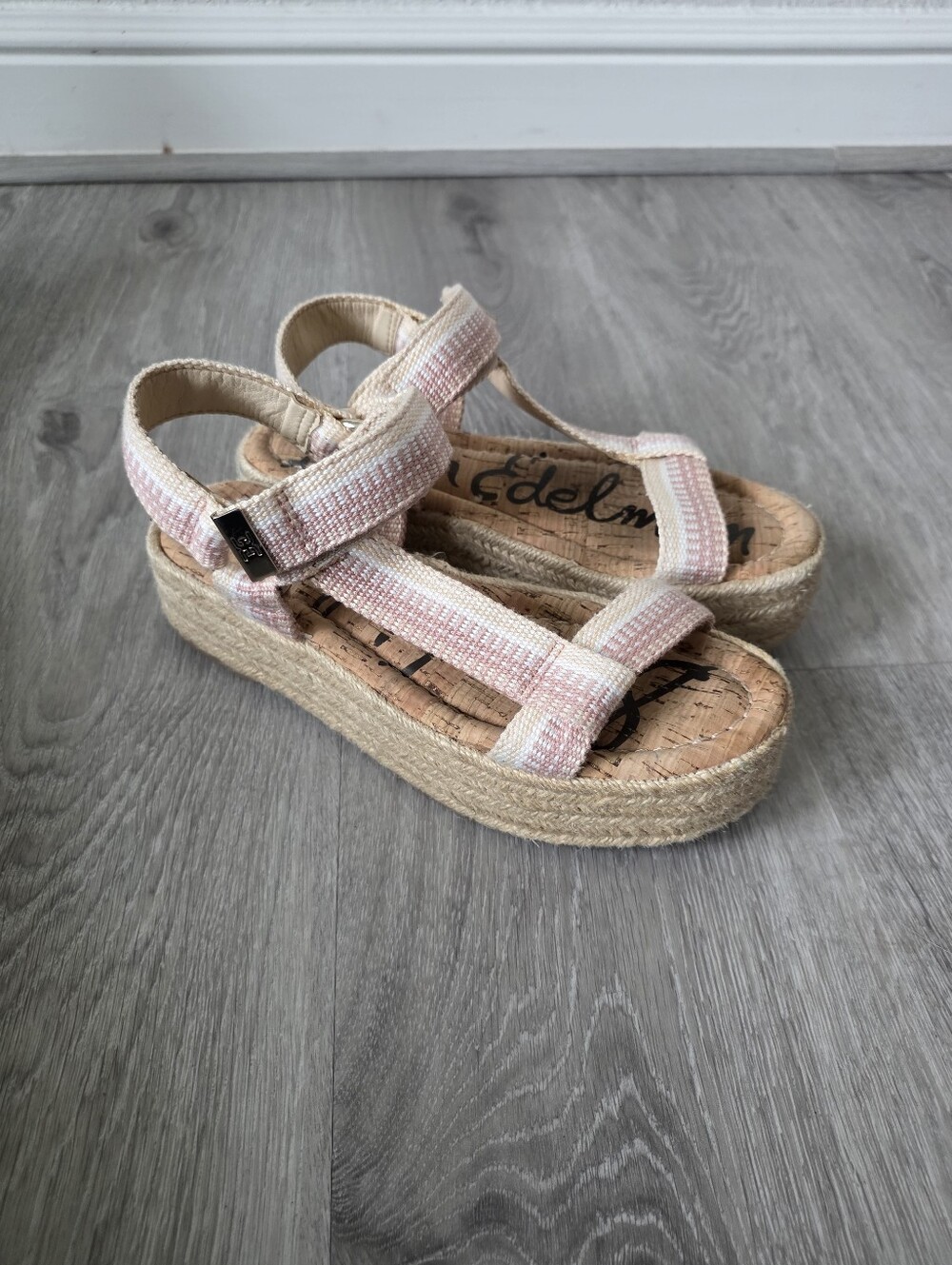 Sam Edelman Women’s 7 Artica Woven Platform Espadrilles Sandal Wedge Pink Boho
